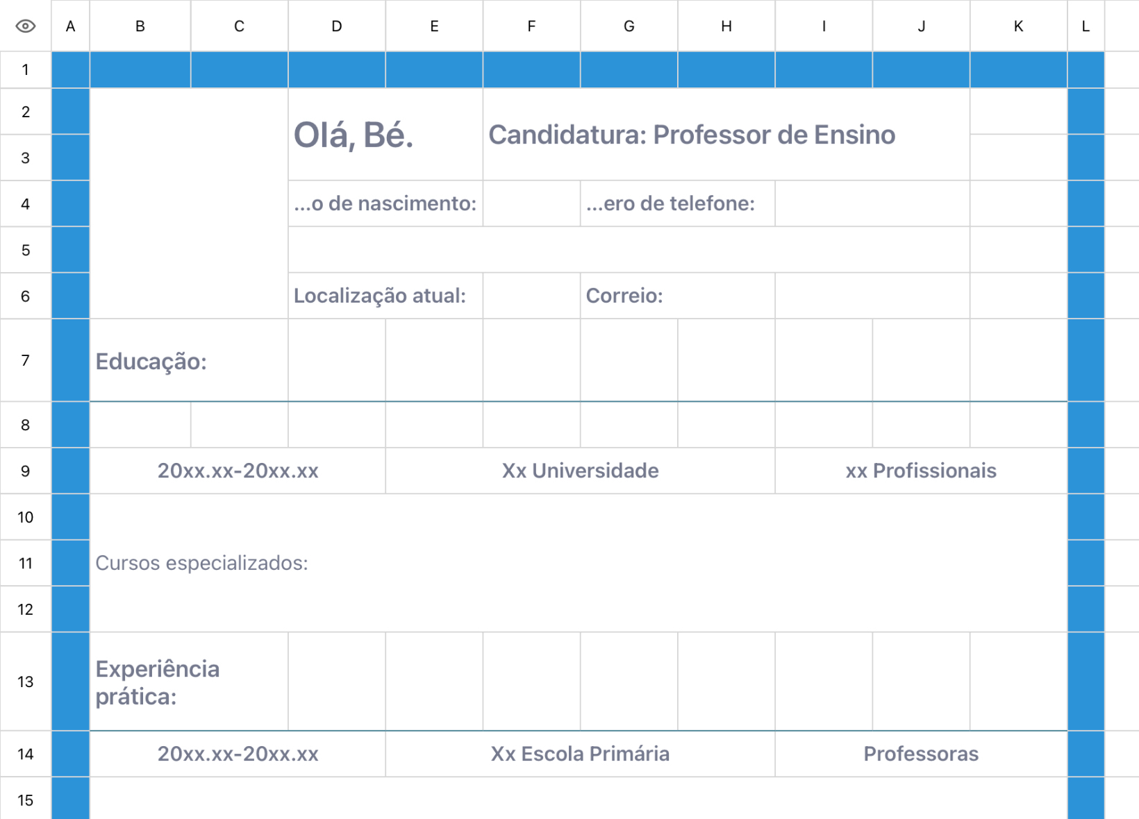 Currículo do Professor
